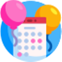 Balloons and Calender.